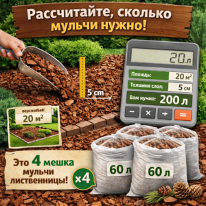 Калькулятор мульчи из коры лиственницы